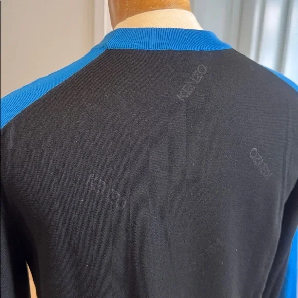 NWOT KENZO Paris Colorblock Knit Sweater Blue Red Black Size M - Picture 4 of 7